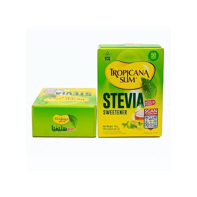 Tropicana Slim Stevia Sweetener with Chronium 1 Gm, 50 Sachets